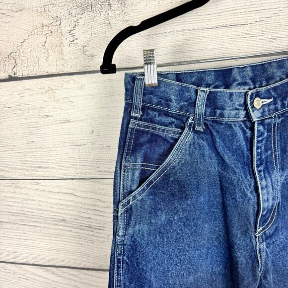 John Galt Women's High Waisted Carpenter Baggy Fit Blue Jeans Size Small - Picture 7 of 8